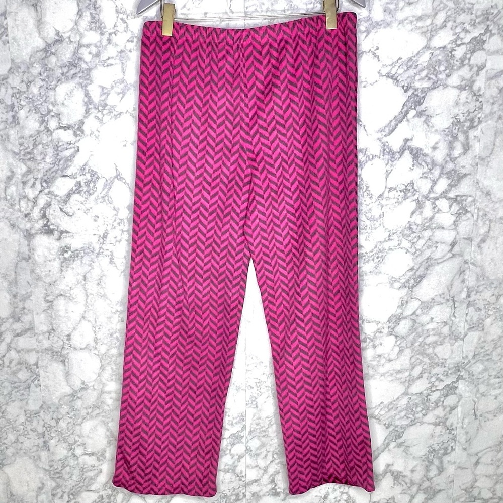 Anne Klein Sleep Lounge Fleece Set Pink Gray Herringbone Print Women’s Large - Picture 10 of 12